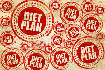 diet plan, red stamp on a grunge paper texture