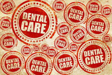 dental care, red stamp on a grunge paper texture