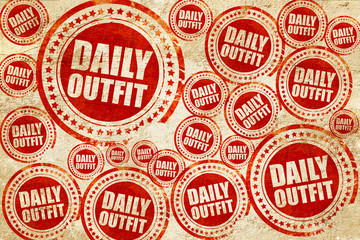 daily outfit, red stamp on a grunge paper texture