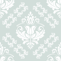 Oriental vector classic pattern. Seamless abstract background with repeating elements. Light blue and white pattern