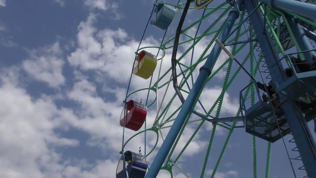 Ferris wheel in the summer City Park
