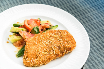 Schnitzel with salad