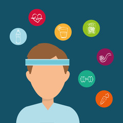 Healthy lifestyle design. bodycare icon. Flat illustration