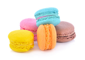 macaroons on white background