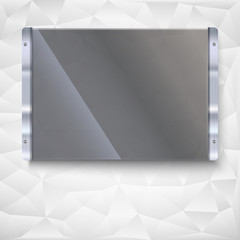 Glass plate with metal frame