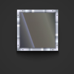 Glass plate with metal frame