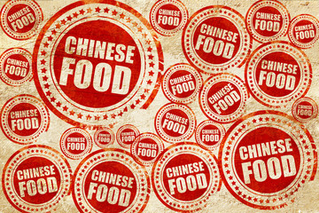 chinese food, red stamp on a grunge paper texture
