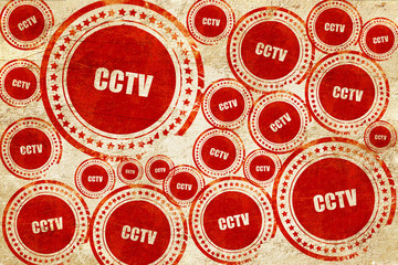 cctv, red stamp on a grunge paper texture