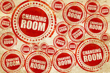 Fototapeta premium changing room, red stamp on a grunge paper texture