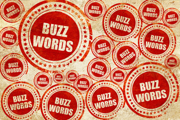 buzzword, red stamp on a grunge paper texture