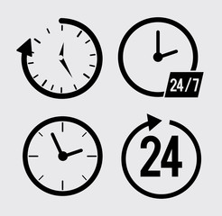 Time design. icon set. Flat illustration