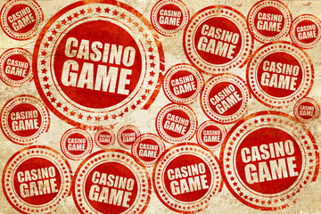 casino game, red stamp on a grunge paper texture