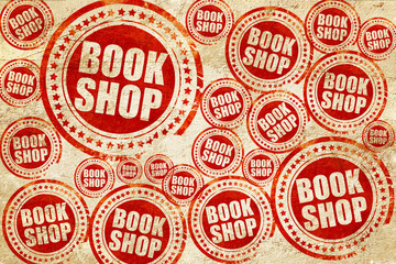 Obraz premium book shop, red stamp on a grunge paper texture