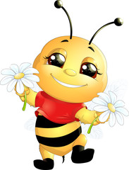 bee on a white background