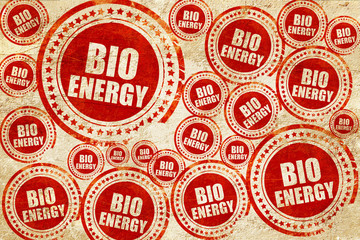 bio energy, red stamp on a grunge paper texture