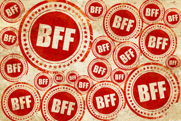 bff, red stamp on a grunge paper texture