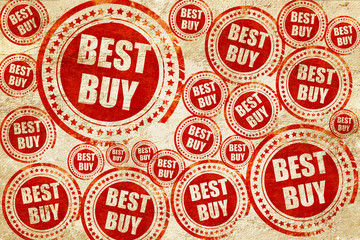 best buy sign, red stamp on a grunge paper texture