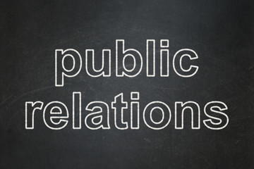Advertising concept: Public Relations on chalkboard background