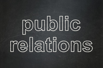 Fototapeta premium Advertising concept: Public Relations on chalkboard background