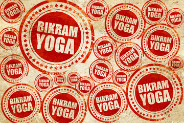 bikram yoga, red stamp on a grunge paper texture