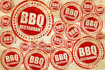 bbq restaurant, red stamp on a grunge paper texture