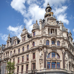 Fototapeta na wymiar Old landmark next to famous Meir street in Antwerp