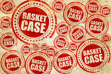 basket case, red stamp on a grunge paper texture
