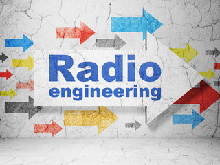 Obraz premium Science concept: arrow with Radio Engineering on grunge wall background