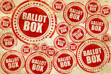 Obraz premium ballot box, red stamp on a grunge paper texture