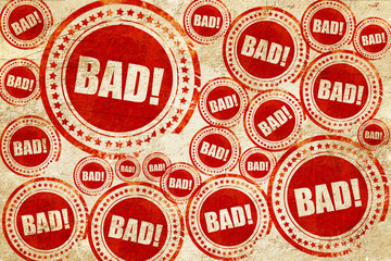 Obraz premium bad, red stamp on a grunge paper texture