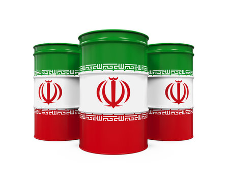 Iran Flag Oil Barrel