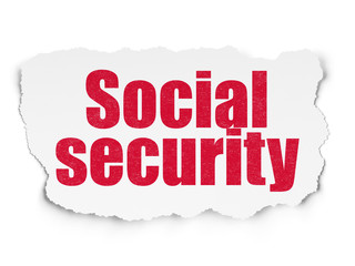 Security concept: Social Security on Torn Paper background