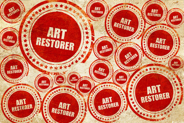 Obraz premium art restorer, red stamp on a grunge paper texture