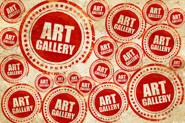Obraz premium art gallery, red stamp on a grunge paper texture
