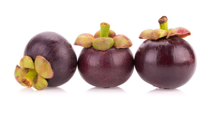 mangosteen fruit isolated on white
