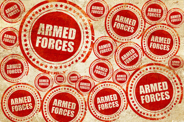 armed forces, red stamp on a grunge paper texture