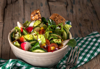 Close-up of fresh salad in bowl