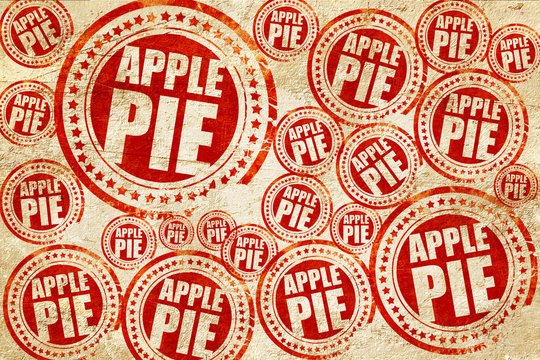 Apple Pie, Red Stamp On A Grunge Paper Texture