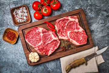 Raw fresh marbled meat Steak