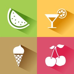 Conjunto de iconos de comida de verano