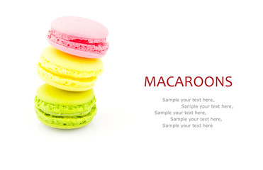 Macaroon on white