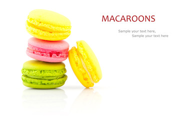 Macaroon on white