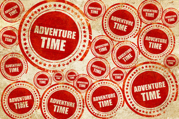 adventure time, red stamp on a grunge paper texture
