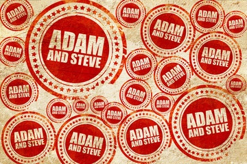 adam and steve, red stamp on a grunge paper texture