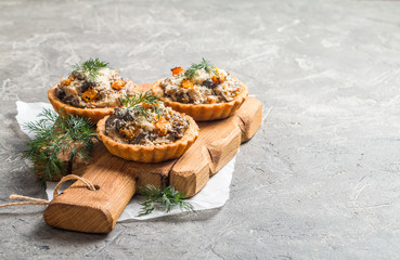 tarts with fresh seasonal mushrooms