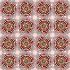 Abstract  art floral seamless pattern. Folk repeating background texture. Geometric print. Fabric design. Wallpaper