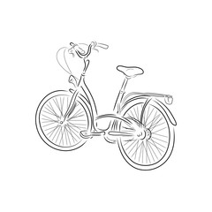 Outline of bicycle, vector illustration - 112596051