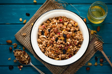 Granola and ingredients.