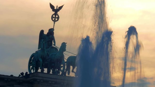 Brandenburg Gate, Quadriga at Sunset, Berlin - Graded and stabilized version. Watch also for the untouched, flat version .