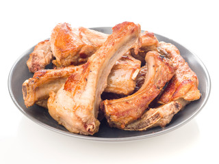 chop dish fried pork on white